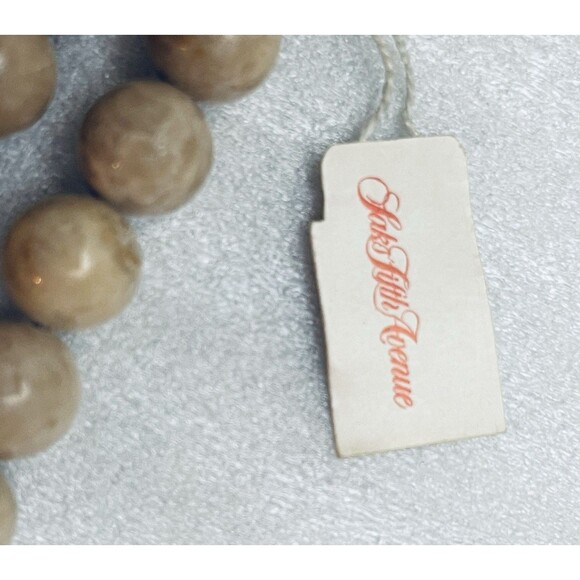 VTG Rosemary G Ro-Do Saks 5th Ave Carved Bead Riverstone Amethyst Necklace 40" - Picture 7 of 8